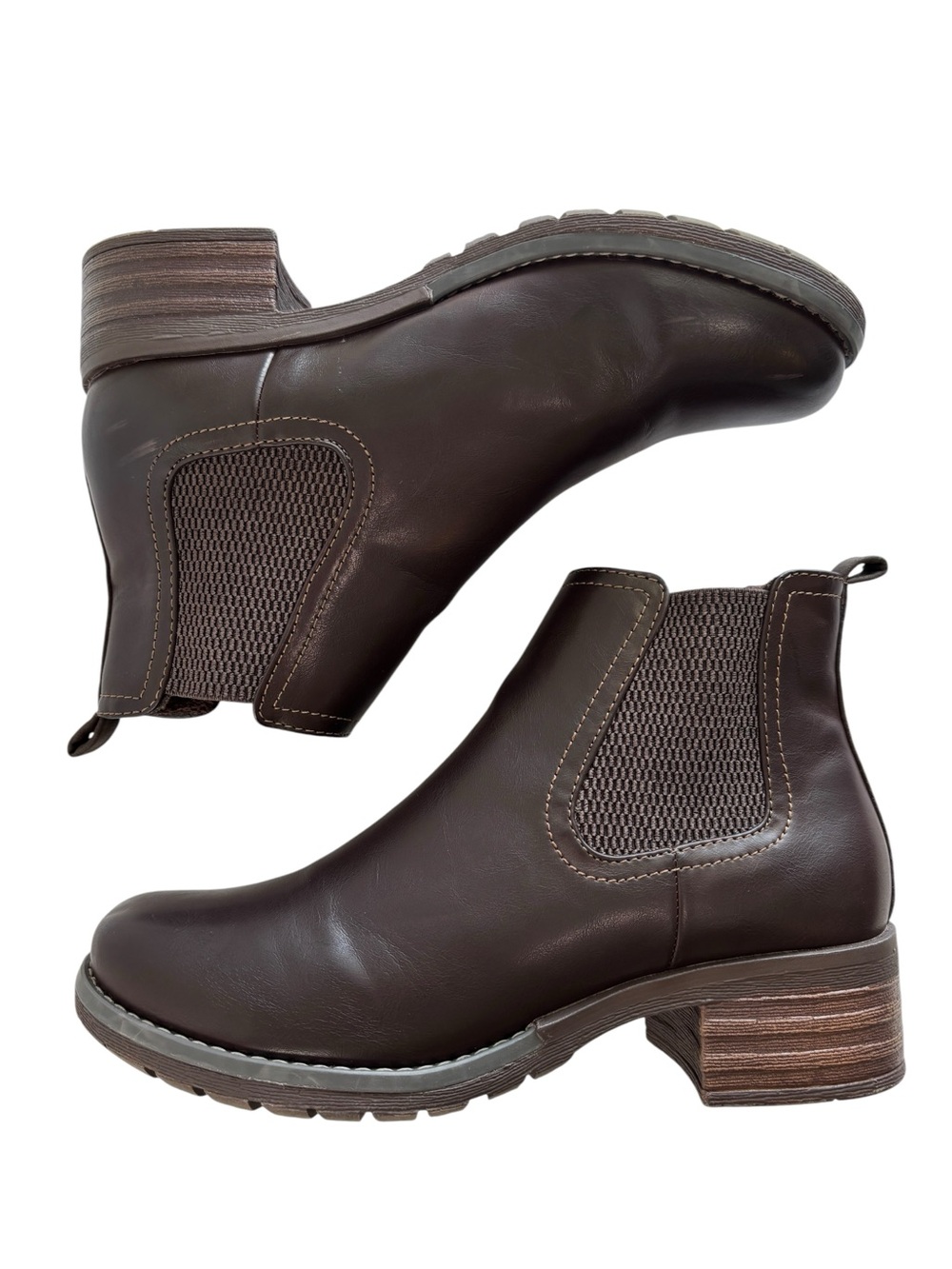 Eastland Jasmine Chelsea Boot Womens Size 8 Ankle Rugged Combat Brown Vegan  NEW